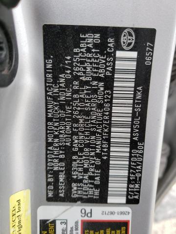 Photo 10 from auction – 2014 TOYOTA CAMRY L with VIN 4T4BF1FK7ER406123