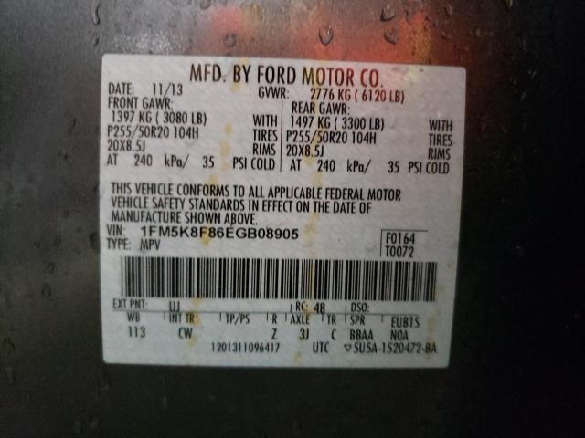 Photo 10 from auction – 2014 FORD EXPLORER L with VIN 1FM5K8F86EGB08905