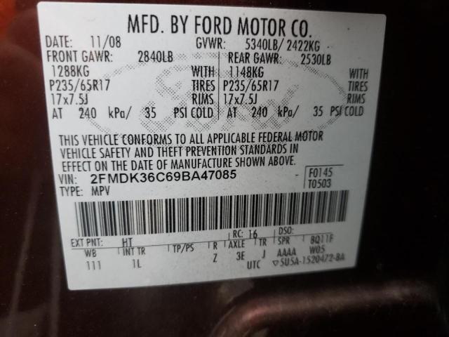 Photo 10 from auction – 2009 FORD EDGE SE with VIN 2FMDK36C69BA47085