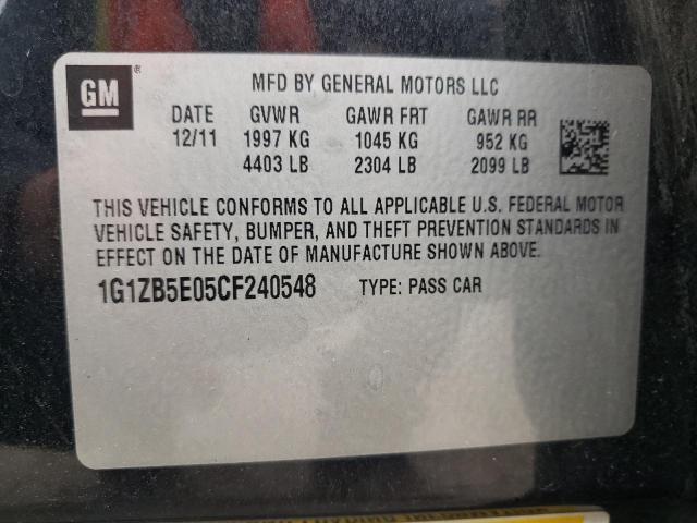 Photo 10 from auction – 2012 CHEVROLET MALIBU LS with VIN 1G1ZB5E05CF240548