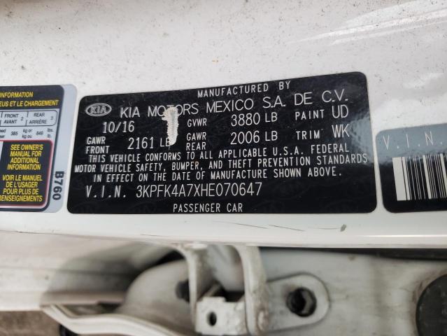 Photo 10 from auction – 2017 KIA FORTE LX with VIN 3KPFK4A7XHE070647