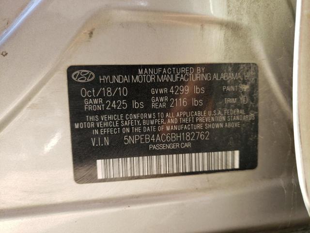 Photo 10 from auction – 2011 HYUNDAI SONATA GLS with VIN 5NPEB4AC6BH182762