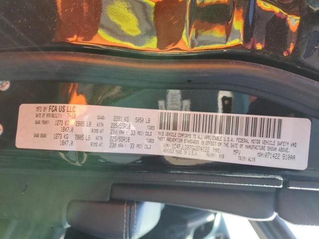 Photo 10 from auction – 2016 JEEP CHEROKEE L with VIN 1C4PJLDB7GW374122