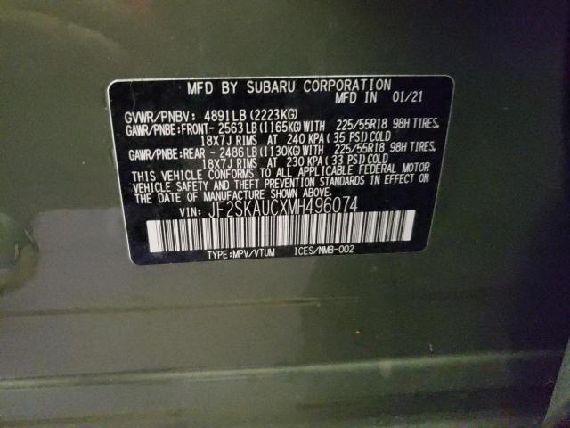 Photo 10 from auction – 2021 SUBARU FORESTER L with VIN JF2SKAUCXMH496074