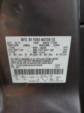 Photo 10 from auction – 2010 FORD ESCAPE LIM with VIN 1FMCU9EG2AKD39405