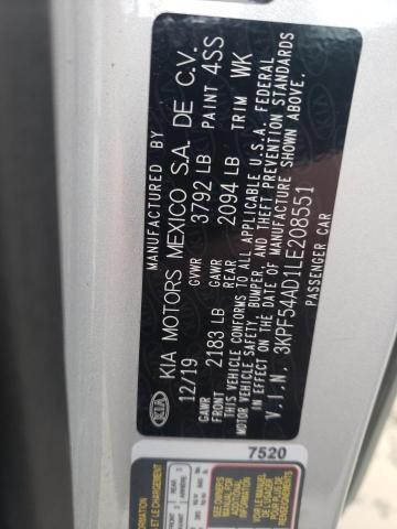 Photo 10 from auction – 2020 KIA FORTE EX with VIN 3KPF54AD1LE208551