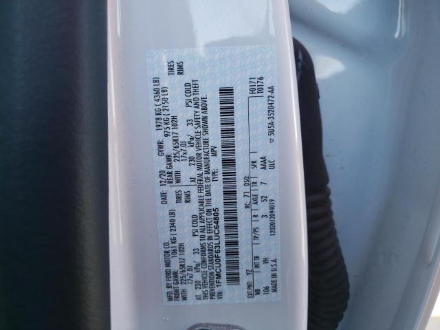 Photo 10 from auction – 2020 FORD ESCAPE S with VIN 1FMCU0F63LUC64805