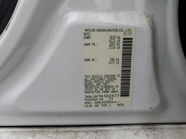 Photo 10 from auction – 2013 NISSAN ALTIMA with VIN 1N4AL3AP7DN502477