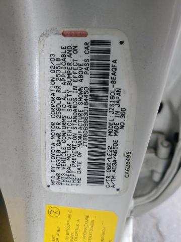 Photo 10 from auction – 2003 LEXUS GS 300 with VIN JT8BD69S630184450
