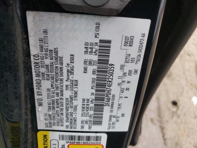 Photo 10 from auction – 2014 FORD FUSION SE with VIN 3FA6P0H74ER250359