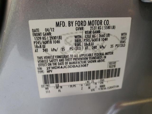 Photo 10 from auction – 2013 FORD EDGE SEL with VIN 2FMDK4JC3DBA23087