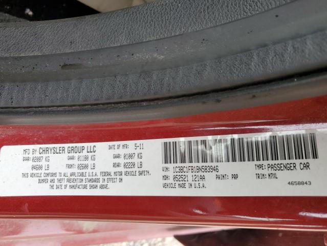 Photo 10 from auction – 2011 CHRYSLER 200 TOURIN with VIN 1C3BC1FB1BN583946