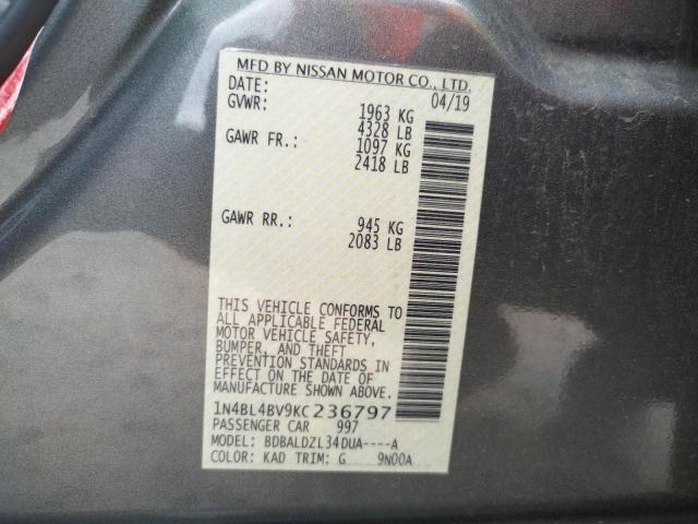 Photo 10 from auction – 2019 NISSAN ALTIMA S with VIN 1N4BL4BV9KC236797