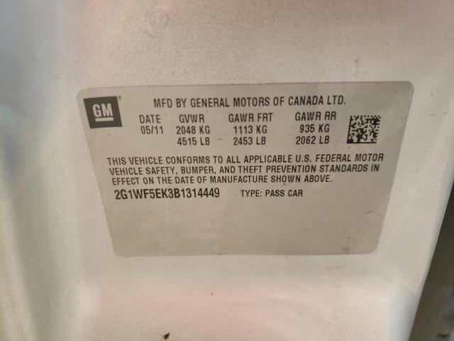Photo 10 from auction – 2011 CHEVROLET IMPALA LS with VIN 2G1WF5EK3B1314449