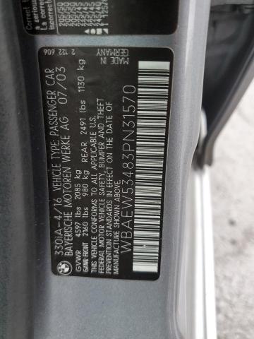 Photo 10 from auction – 2003 BMW 330 XI with VIN WBAEW53483PN31570