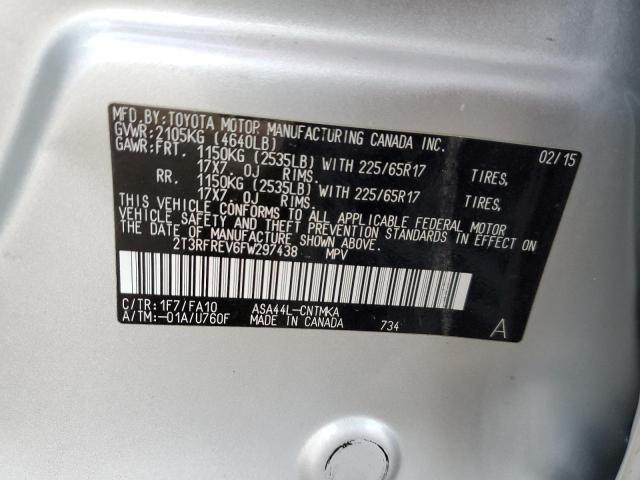 Photo 10 from auction – 2015 TOYOTA RAV4 XLE with VIN 2T3RFREV6FW297438