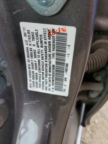Photo 10 from auction – 2012 HONDA CIVIC with VIN 19XFB2F5XCE015586