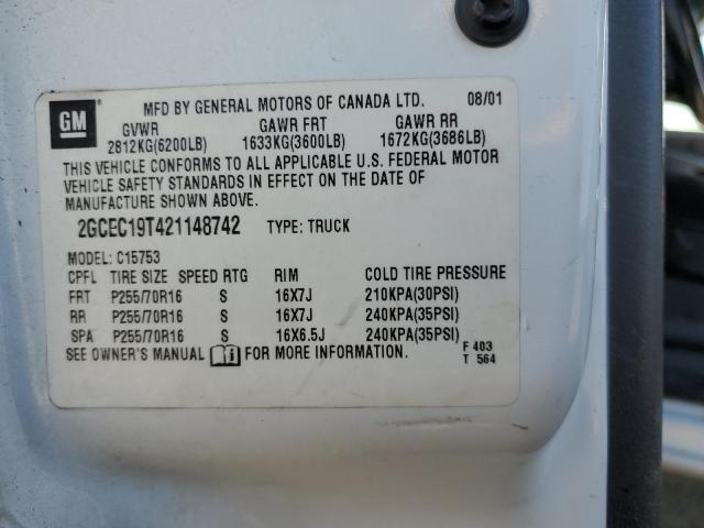 Photo 10 from auction – 2002 CHEVROLET SLVRD 1500 with VIN 2GCEC19T421148742