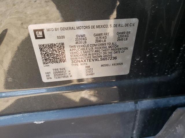 Photo 10 from auction – 2020 CHEVROLET EQUINOX LT with VIN 3GNAXTEVXLS657236