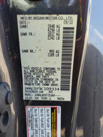 Photo 10 from auction – 2011 NISSAN ALTIMA S with VIN 1N4AL2EP7BC109334