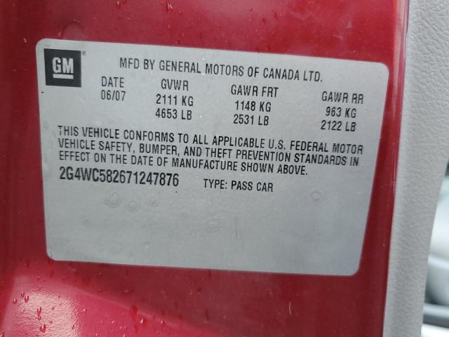 Photo 10 from auction – 2007 BUICK LACROSSE C with VIN 2G4WC582671247876