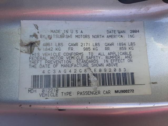 Photo 10 from auction – 2004 CHRYSLER SEBRING LX with VIN 4C3AG42G84E092083