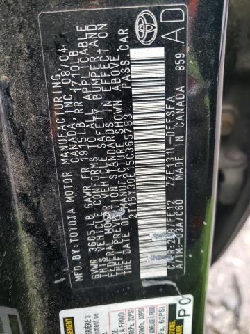 Photo 10 from auction – 2005 TOYOTA COROLLA XR with VIN 2T1BY30E15C365783