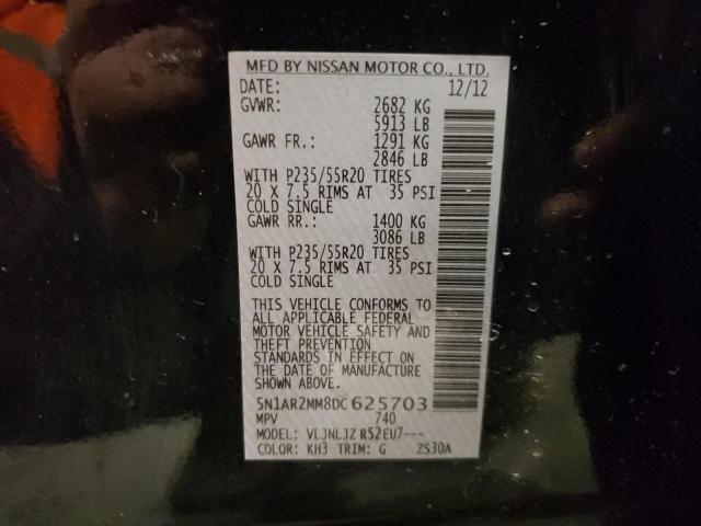 Photo 10 from auction – 2013 NISSAN PATHFINDER with VIN 5N1AR2MM8DC625703