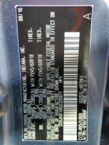 Photo 10 from auction – 2016 TOYOTA HIGHLANDER with VIN 5TDJKRFH8GS326877