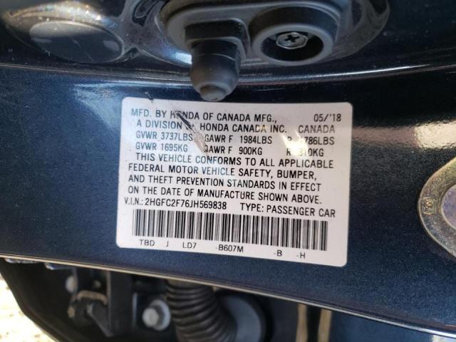 Photo 10 from auction – 2018 HONDA CIVIC EX with VIN 2HGFC2F76JH569838