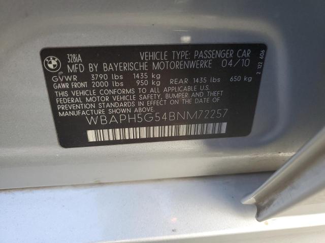 Photo 10 from auction – 2011 BMW 328 I SULE with VIN WBAPH5G54BNM72257