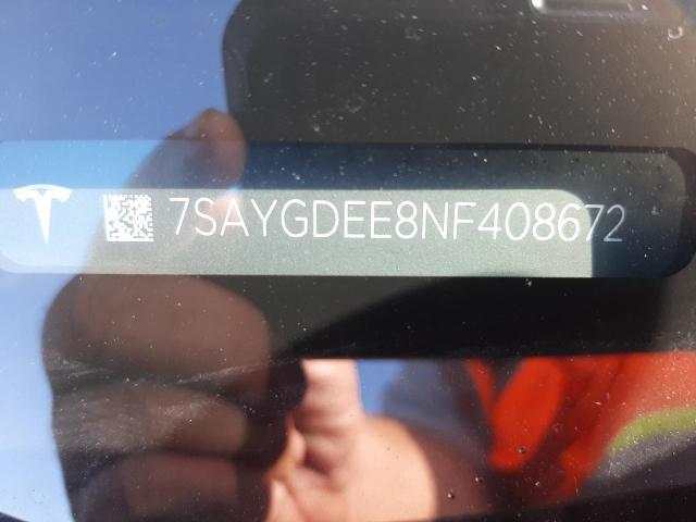 Photo 10 from auction – 2022 TESLA MODEL Y with VIN 7SAYGDEE8NF408672