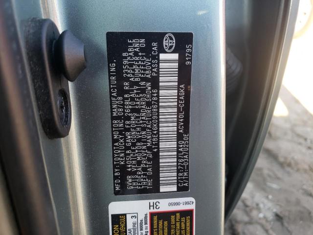 Photo 10 from auction – 2009 TOYOTA CAMRY BASE with VIN 4T1BE46K09U867846