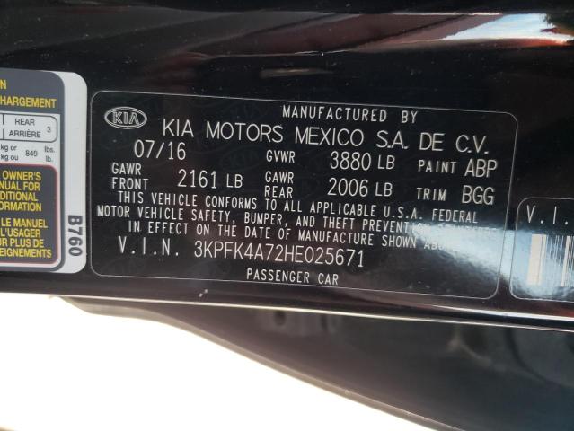 Photo 10 from auction – 2017 KIA FORTE LX with VIN 3KPFK4A72HE025671