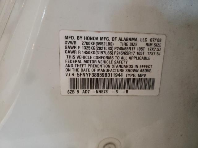 Photo 10 from auction – 2009 HONDA PILOT TOUR with VIN 5FNYF38859B011944