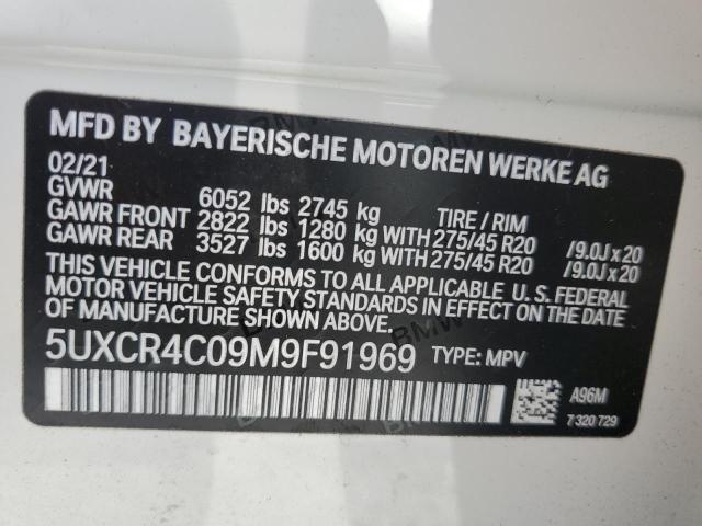 Photo 10 from auction – 2021 BMW X5 SDRIVE with VIN 5UXCR4C09M9F91969