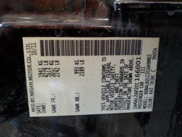 Photo 10 from auction – 2012 NISSAN ALTIMA with VIN 1N4AL2AP2CC166001