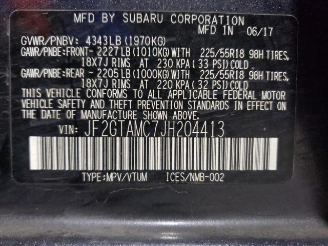 Photo 10 from auction – 2018 SUBARU CROSSTREK with VIN JF2GTAMC7JH204413