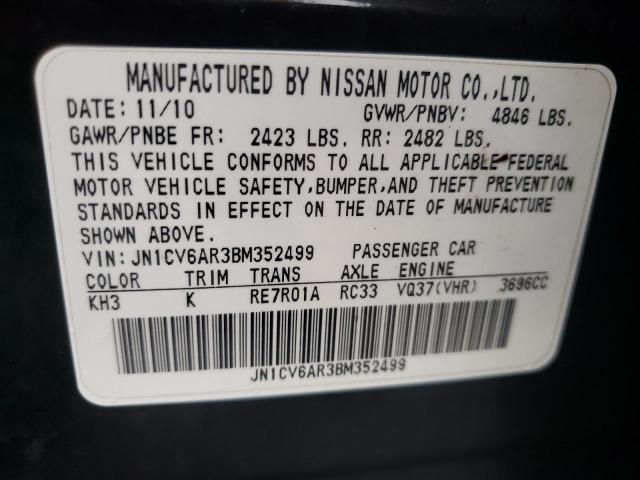 Photo 10 from auction – 2011 INFINITI G37 with VIN JN1CV6AR3BM352499