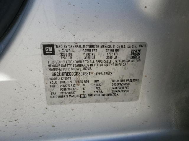 Photo 10 from auction – 2016 CHEVROLET SILVERADO with VIN 3GCUKREC0GG307581