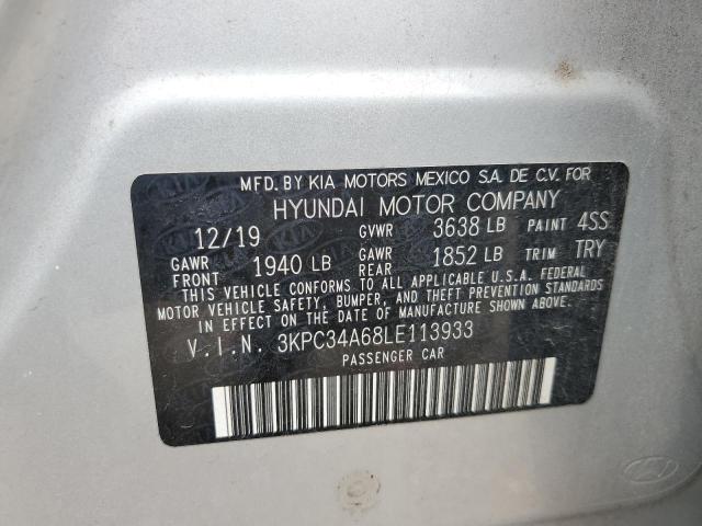 Photo 10 from auction – 2020 HYUNDAI ACCENT LIM with VIN 3KPC34A68LE113933