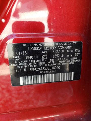 Photo 10 from auction – 2018 HYUNDAI ACCENT SE with VIN 3KPC24A35JE018090