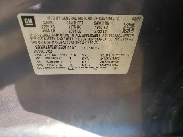 Photo 10 from auction – 2014 GMC TERRAIN SL with VIN 2GKALMEK5E6264167