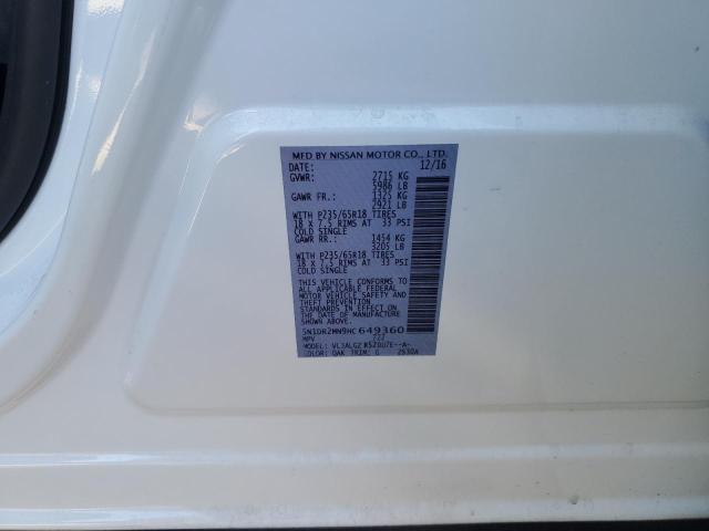 Photo 10 from auction – 2017 NISSAN PATHFINDER with VIN 5N1DR2MN9HC649360