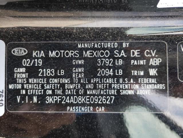 Photo 10 from auction – 2019 KIA FORTE FE with VIN 3KPF24AD8KE092627