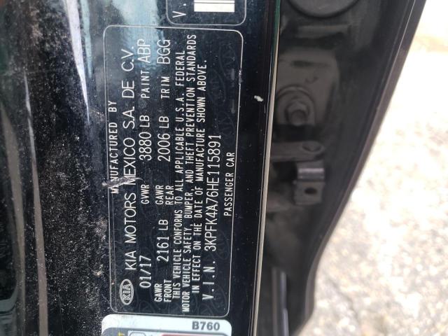 Photo 10 from auction – 2017 KIA FORTE LX with VIN 3KPFK4A76HE115891