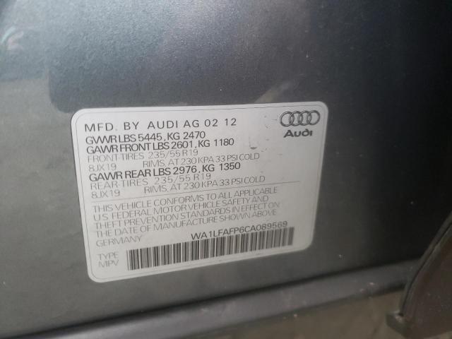 Photo 10 from auction – 2012 AUDI Q5 PREMIUM with VIN WA1LFAFP6CA089569