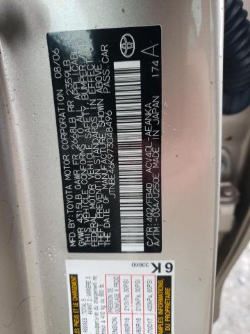 Photo 10 from auction – 2007 TOYOTA CAMRY CE with VIN JTNBE46K973048496