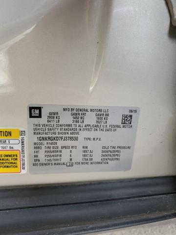 Photo 10 from auction – 2015 CHEVROLET TRAVERSE L with VIN 1GNKRGKD7FJ378530
