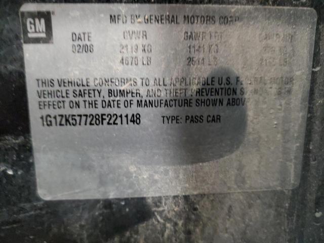 Photo 10 from auction – 2008 CHEVROLET MALIBU LTZ with VIN 1G1ZK57728F221148